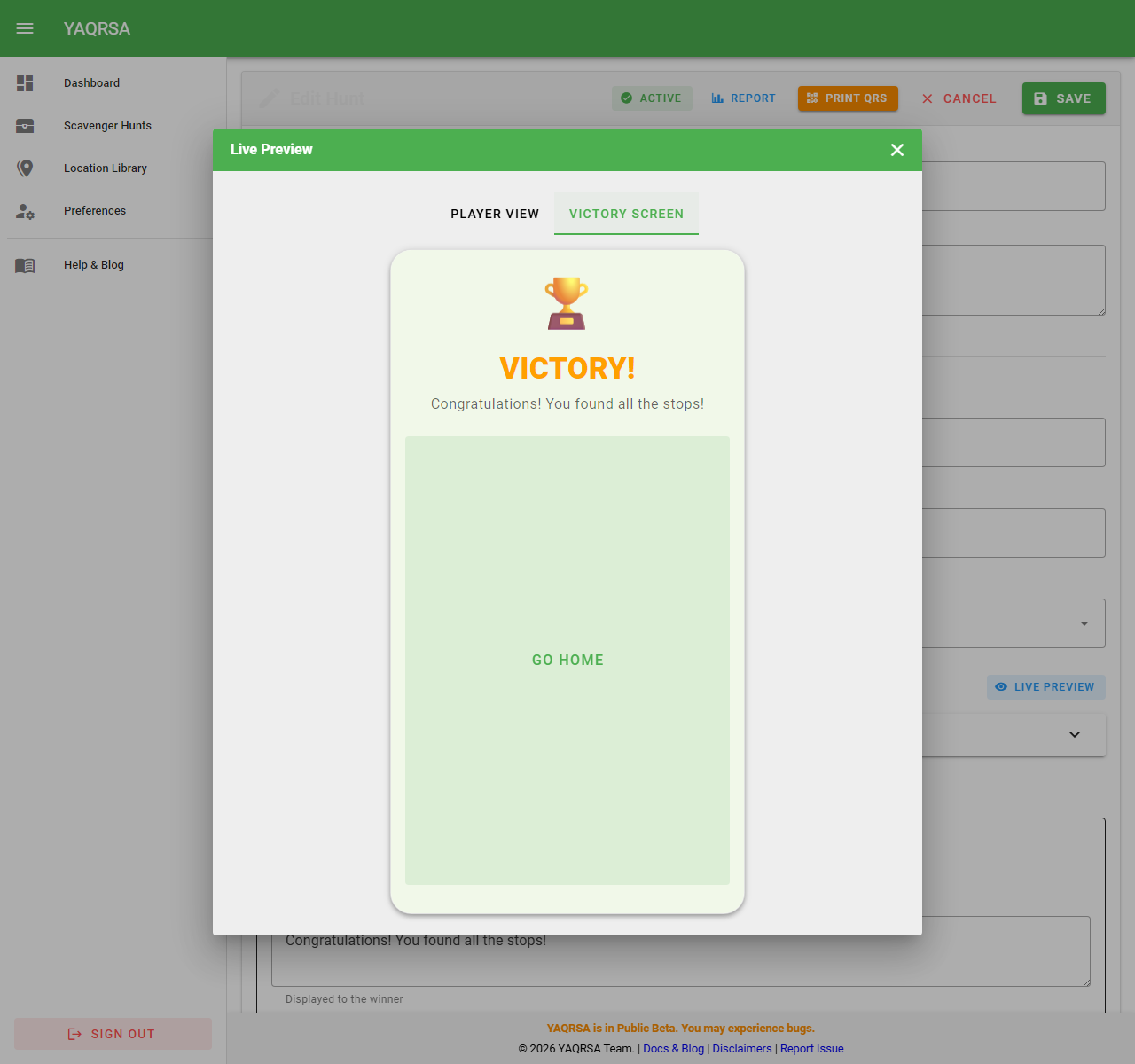 Live Preview - Victory Screen