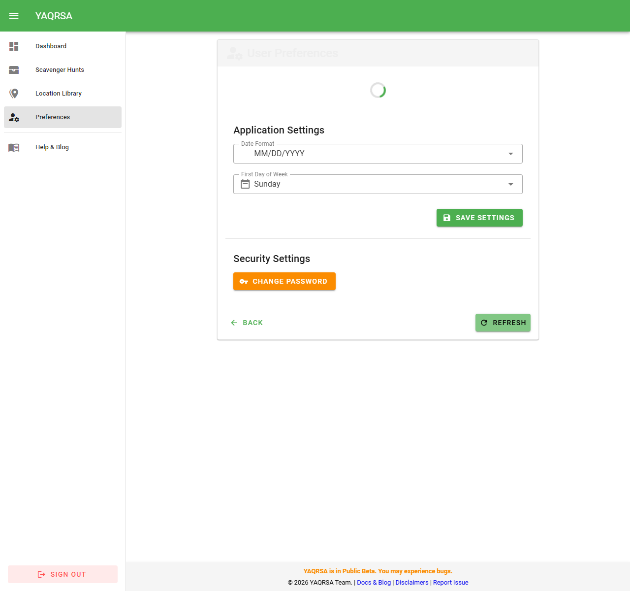 User Preferences